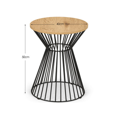 Jersey Round Wire Lamp Table - Euro Oak