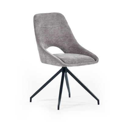 Jonah Set of 2 Grey Chenille Upholstered Dining Chairs