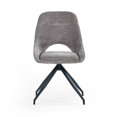 Jonah Set of 2 Grey Chenille Upholstered Dining Chairs