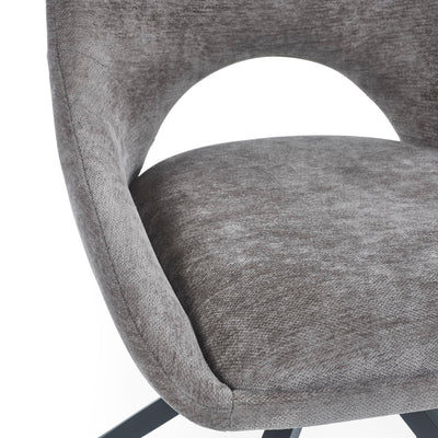Jonah Set of 2 Grey Chenille Upholstered Dining Chairs