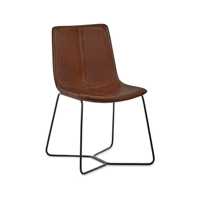 Joren Set of 2 Tan Brown PU Leather Dining Chairs