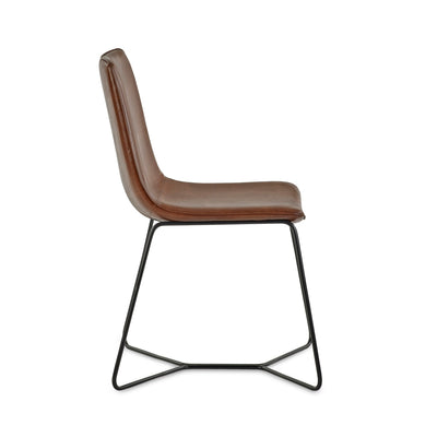 Joren Set of 2 Tan Brown PU Leather Dining Chairs