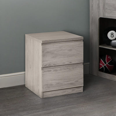 Jupiter 2 Drawer Bedside - Grey Oak
