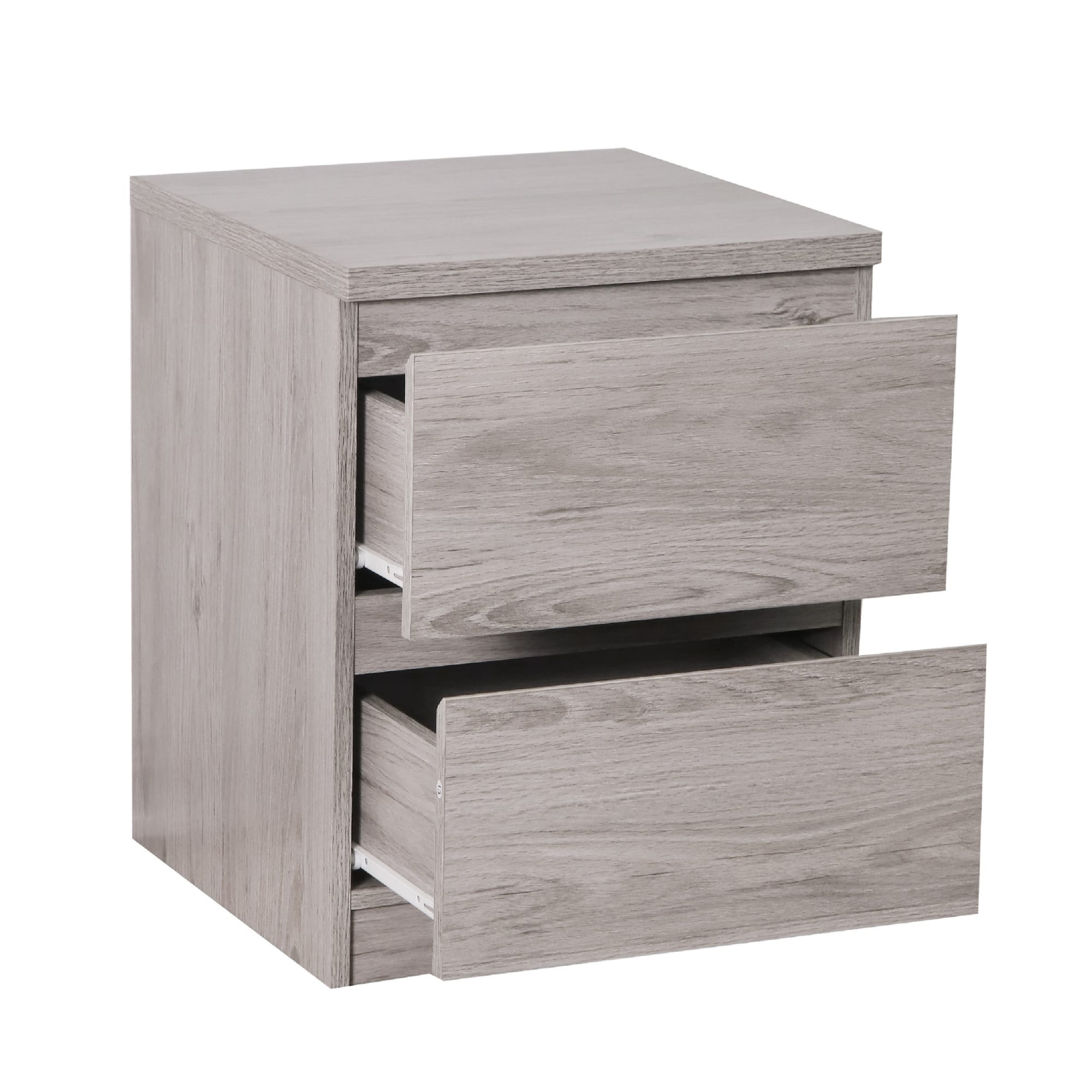Jupiter 2 Drawer Bedside - Grey Oak
