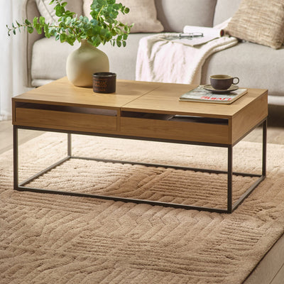 Kade 100cm Oak Effect Rectangular Storage Coffee Table