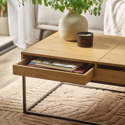 Kade 100cm Oak Effect Rectangular Storage Coffee Table