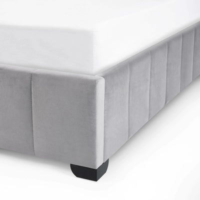 Katie Grey Velvet Upholstered 135cm Double Bed