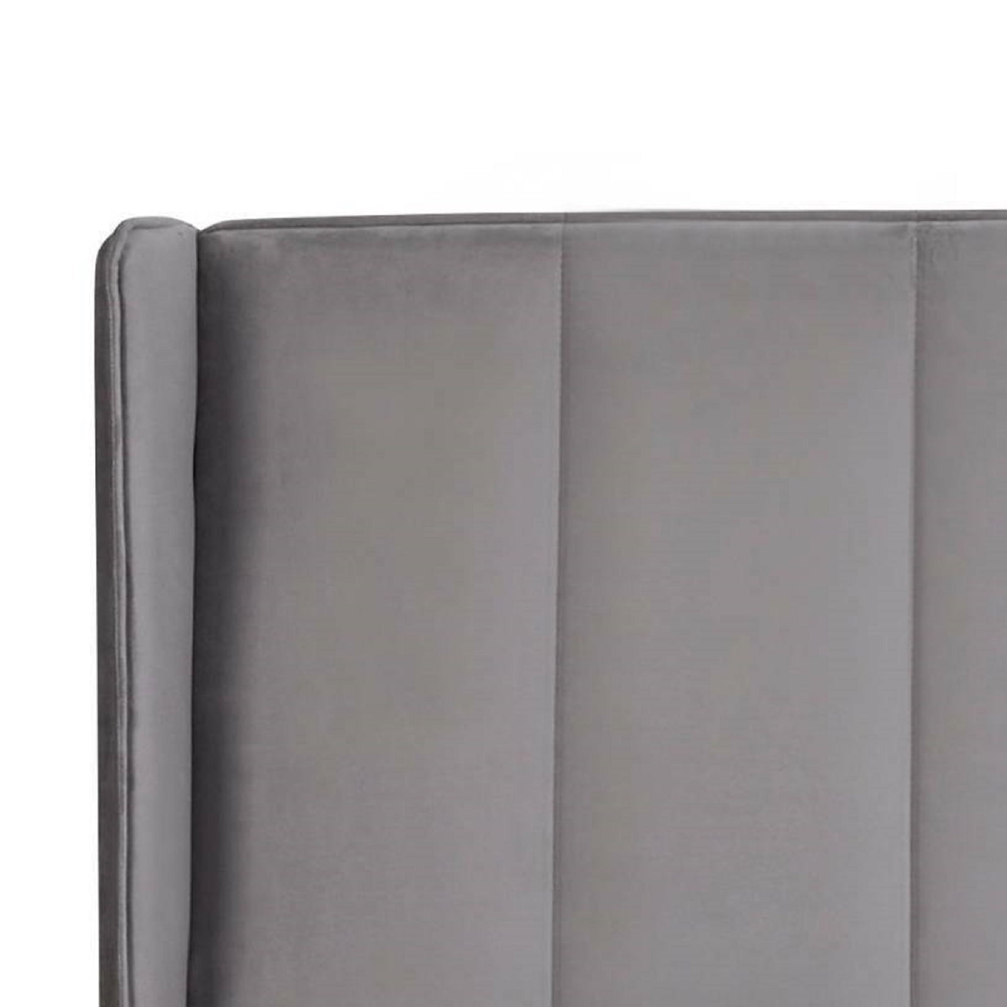 Katie Grey Velvet Upholstered 150cm Kingsize Bed