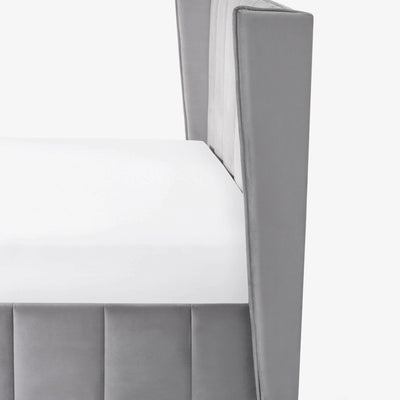 Katie Grey Velvet Upholstered 135cm Double Ottoman Storage Bed