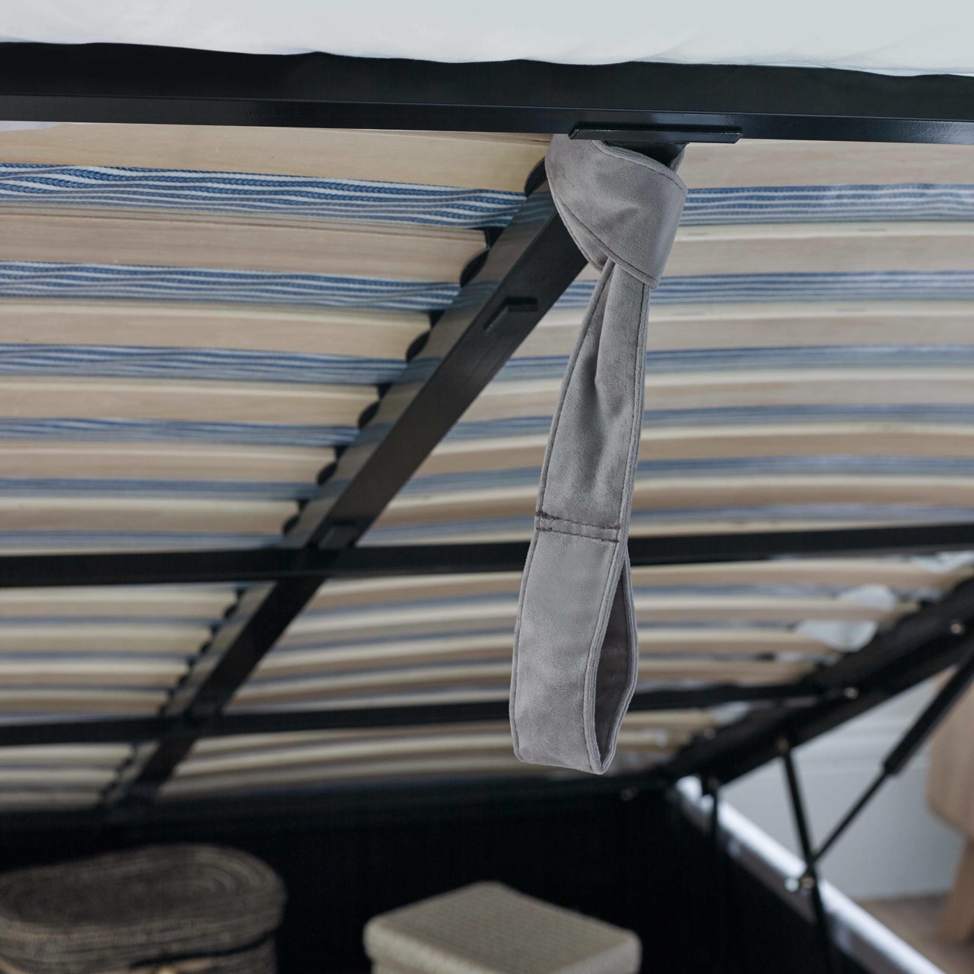 Katie Grey Velvet Upholstered 135cm Double Ottoman Storage Bed