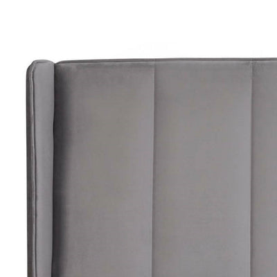 Katie Grey Velvet Upholstered 150cm Kingsize Ottoman Storage Bed