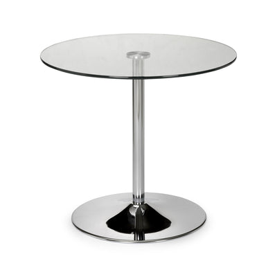Kudos Chrome & Glass Pedestal Table