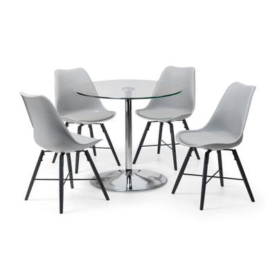 Kudos Chrome & Glass Pedestal Table