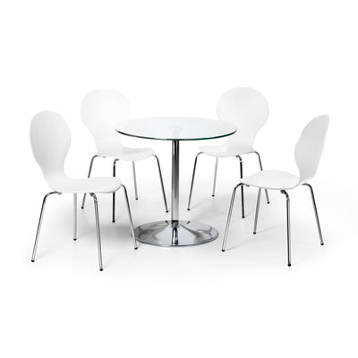 Kudos Chrome & Glass Pedestal Table