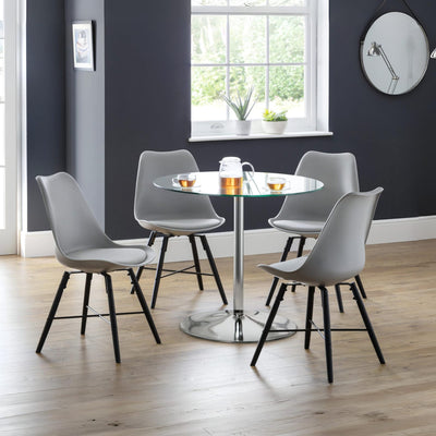 Kudos Chrome & Glass Pedestal Table