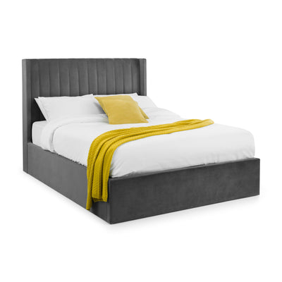 Langham Ottoman Storage 150cm King Bed - Grey