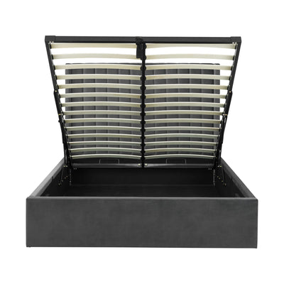 Langham Ottoman Storage 150cm King Bed - Grey
