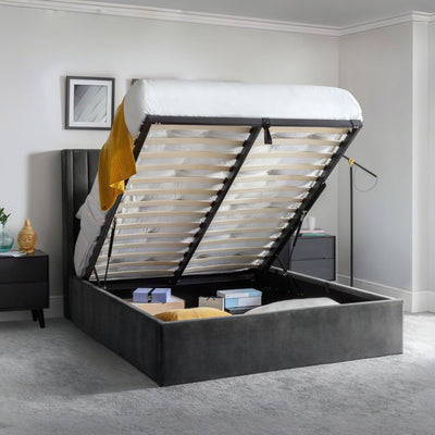 Langham Ottoman Storage 180cm Superking Bed - Grey
