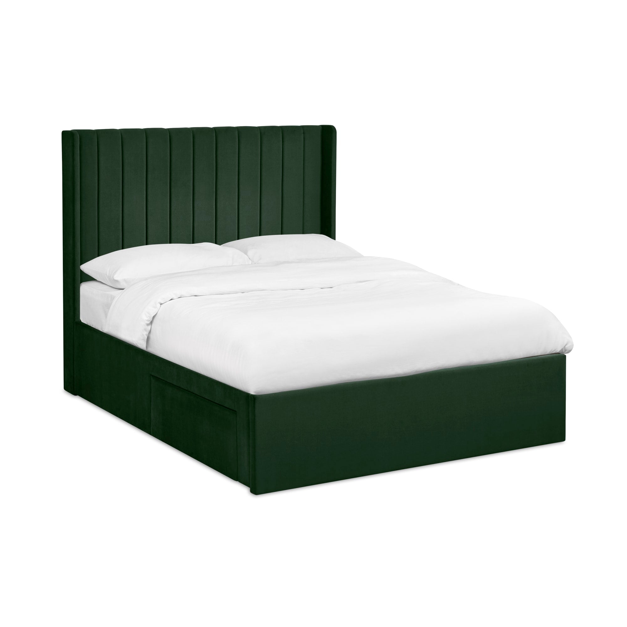 Leila Bottle Green Dual Storage Door 150cm Kingsize Bed