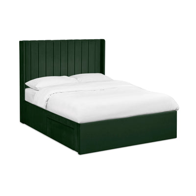 Leila Bottle Green Dual Storage Door 150cm Kingsize Bed