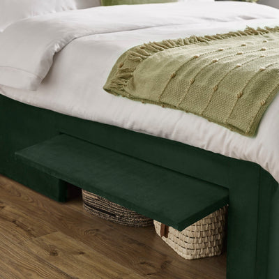 Leila Bottle Green Dual Storage Door 150cm Kingsize Bed