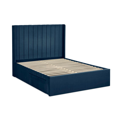 Leila Royal Blue Dual Storage Door 150cm Kingsize Bed