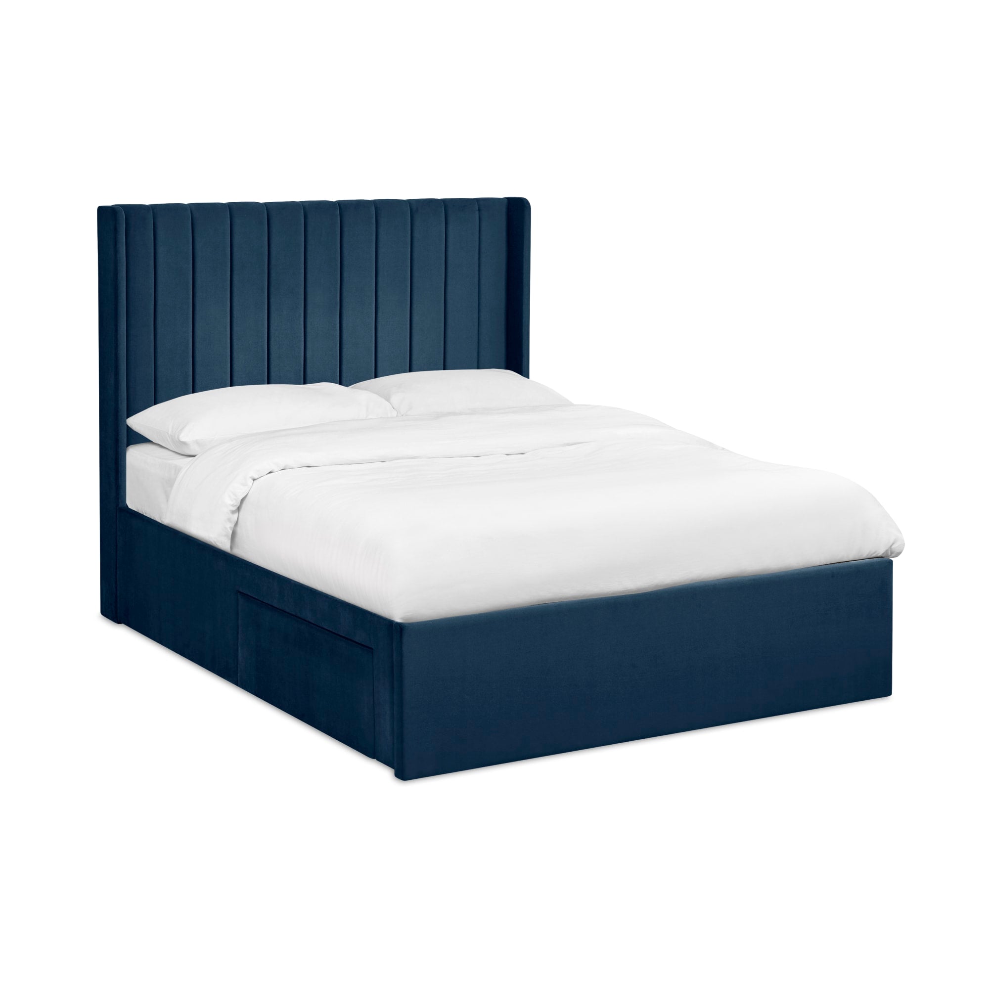 Leila Royal Blue Dual Storage Door 150cm Kingsize Bed