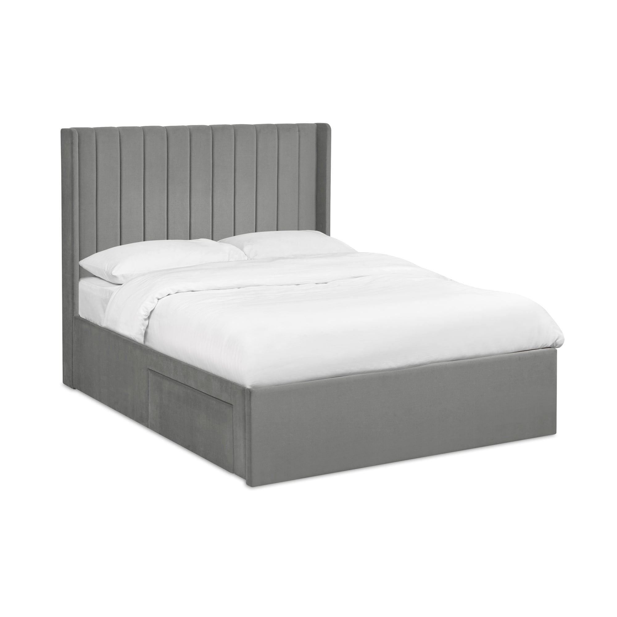 Leila Steel Grey Dual Storage Door 135cm Double Bed