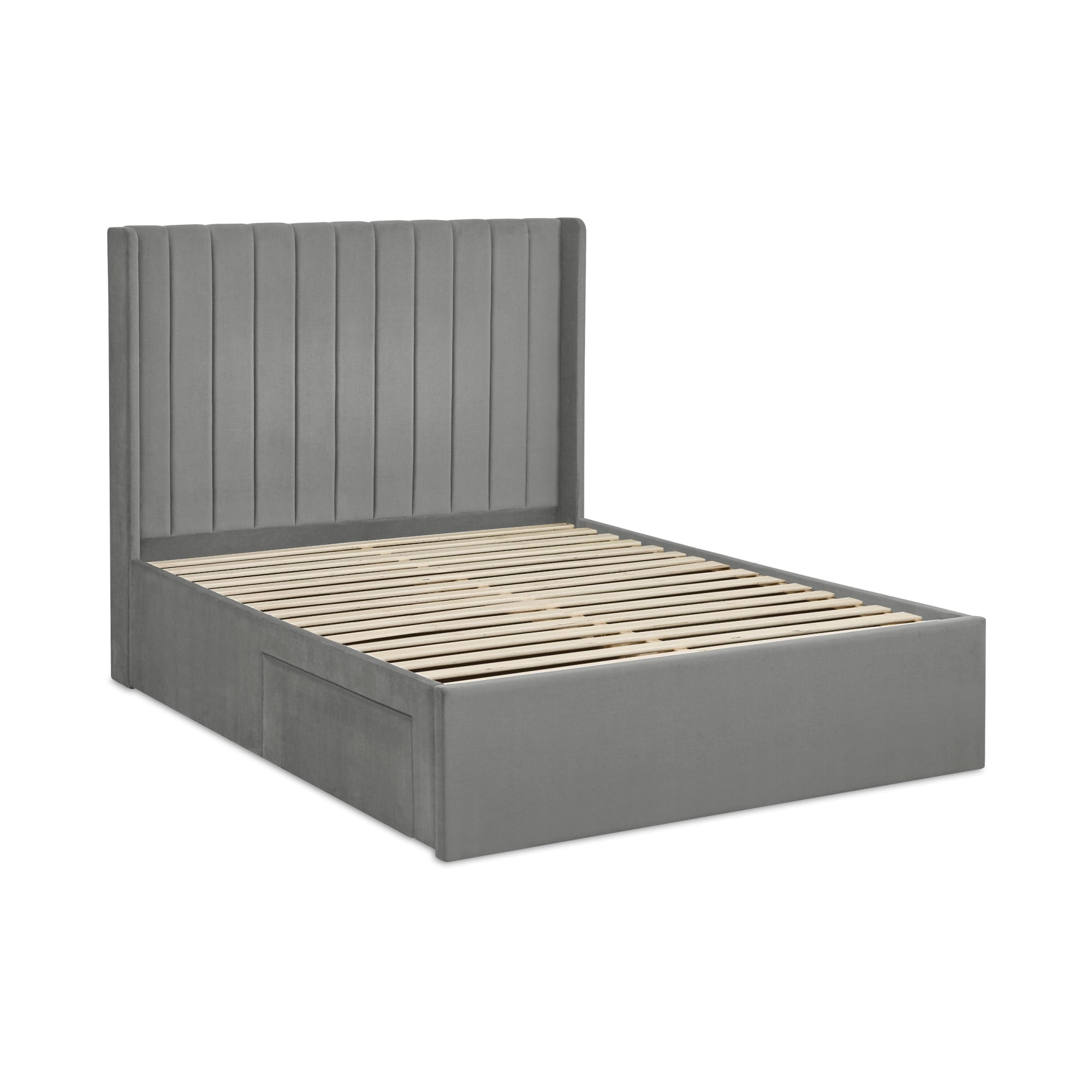 Leila Steel Grey Dual Storage Door 150cm Kingsize Bed
