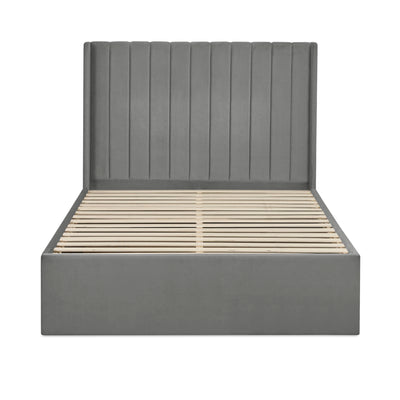Leila Steel Grey Dual Storage Door 150cm Kingsize Bed