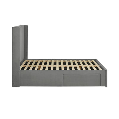 Leila Steel Grey Dual Storage Door 150cm Kingsize Bed
