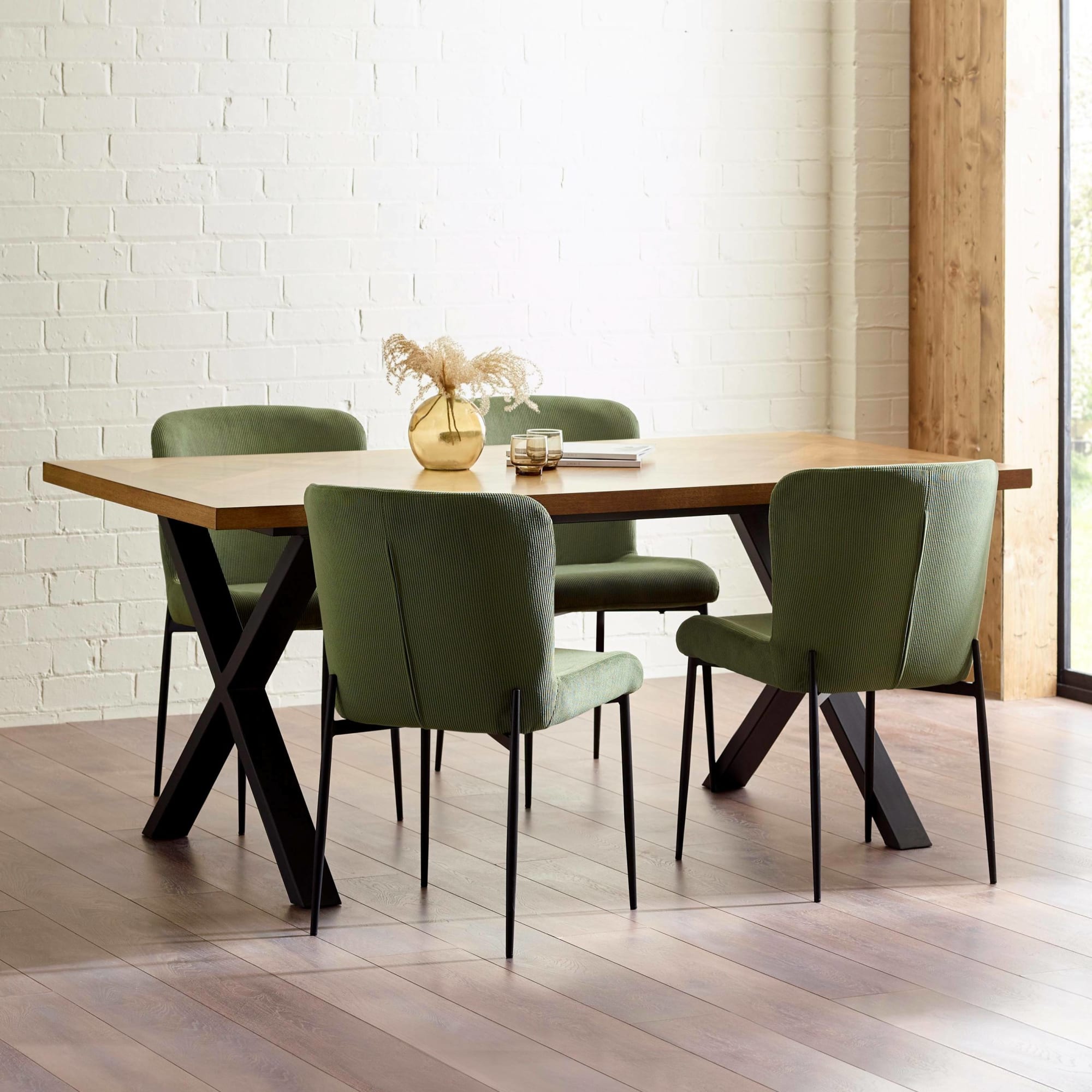 Set of 2 Leonie Dining Chairs - Green