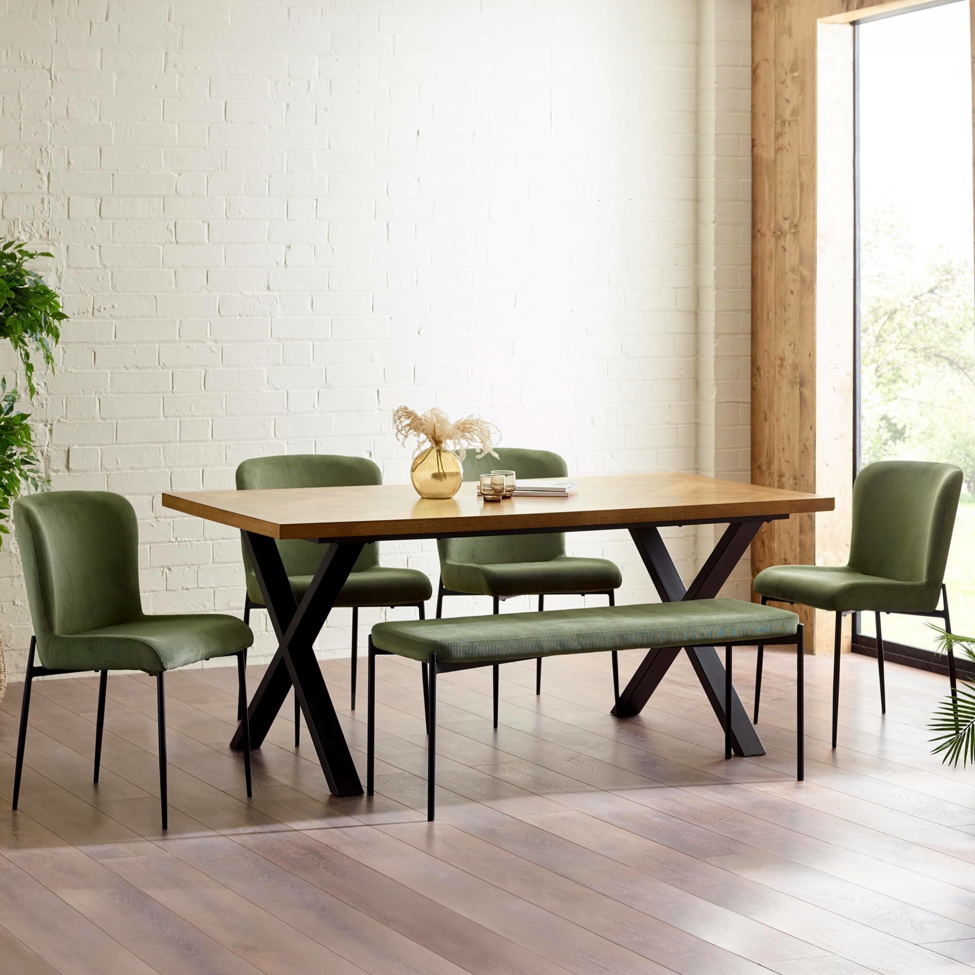 Set of 2 Leonie Dining Chairs - Green