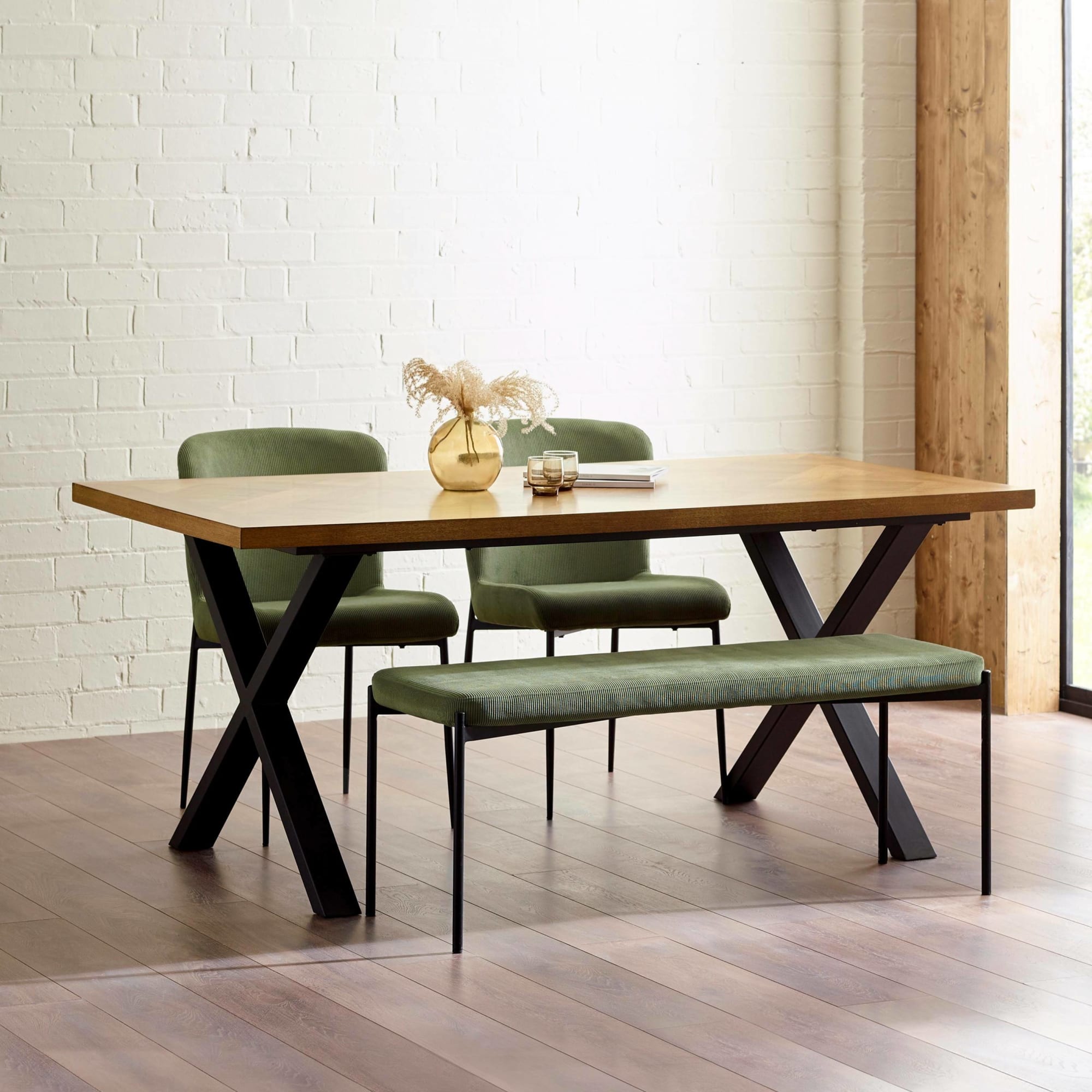 Set of 2 Leonie Dining Chairs - Green