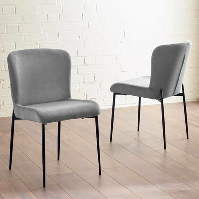 Set of 2 Leonie Dining Chairs - Grey