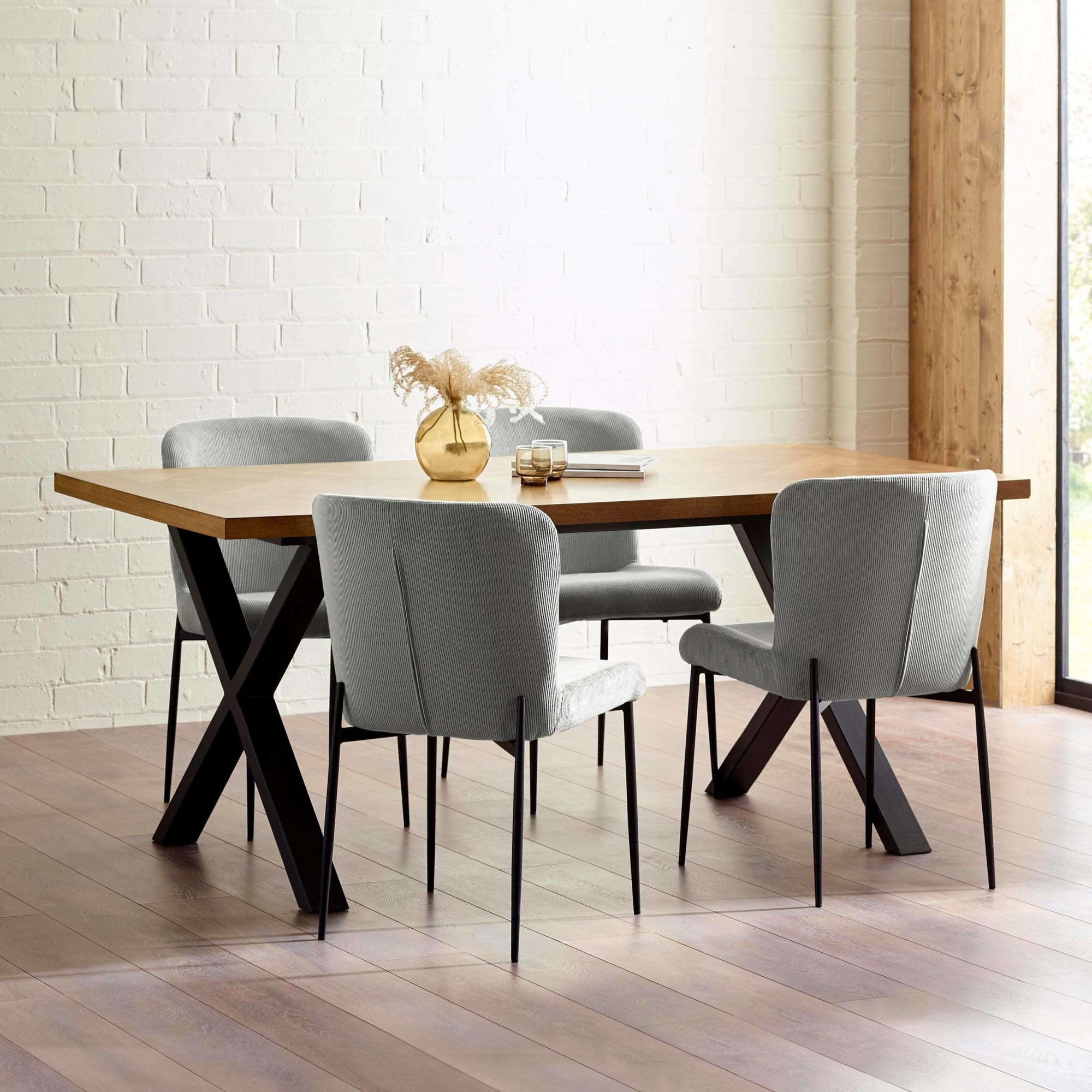 Set of 2 Leonie Dining Chairs - Grey