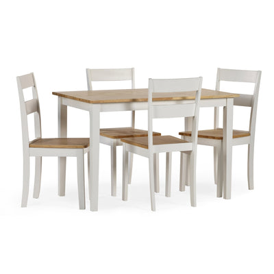 Linwood White and Natural 114cm Small Rectangular Dining Table