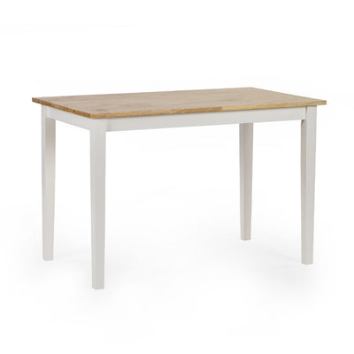 Linwood White and Natural 114cm Small Rectangular Dining Table