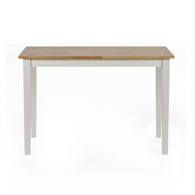 Linwood White and Natural 114cm Small Rectangular Dining Table