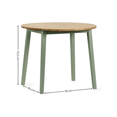 Linwood White and Natural 55-90cm Round Drop Leaf Table