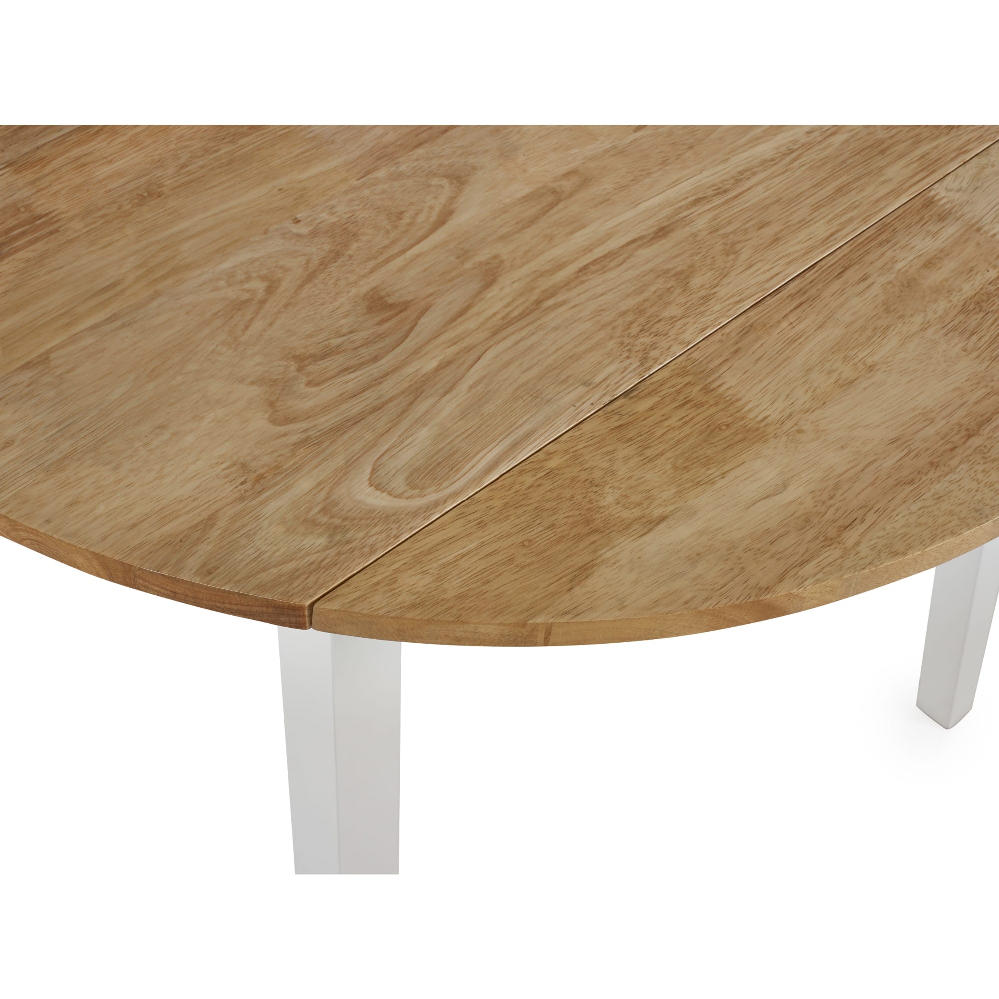 Linwood White and Natural 55-90cm Round Drop Leaf Table