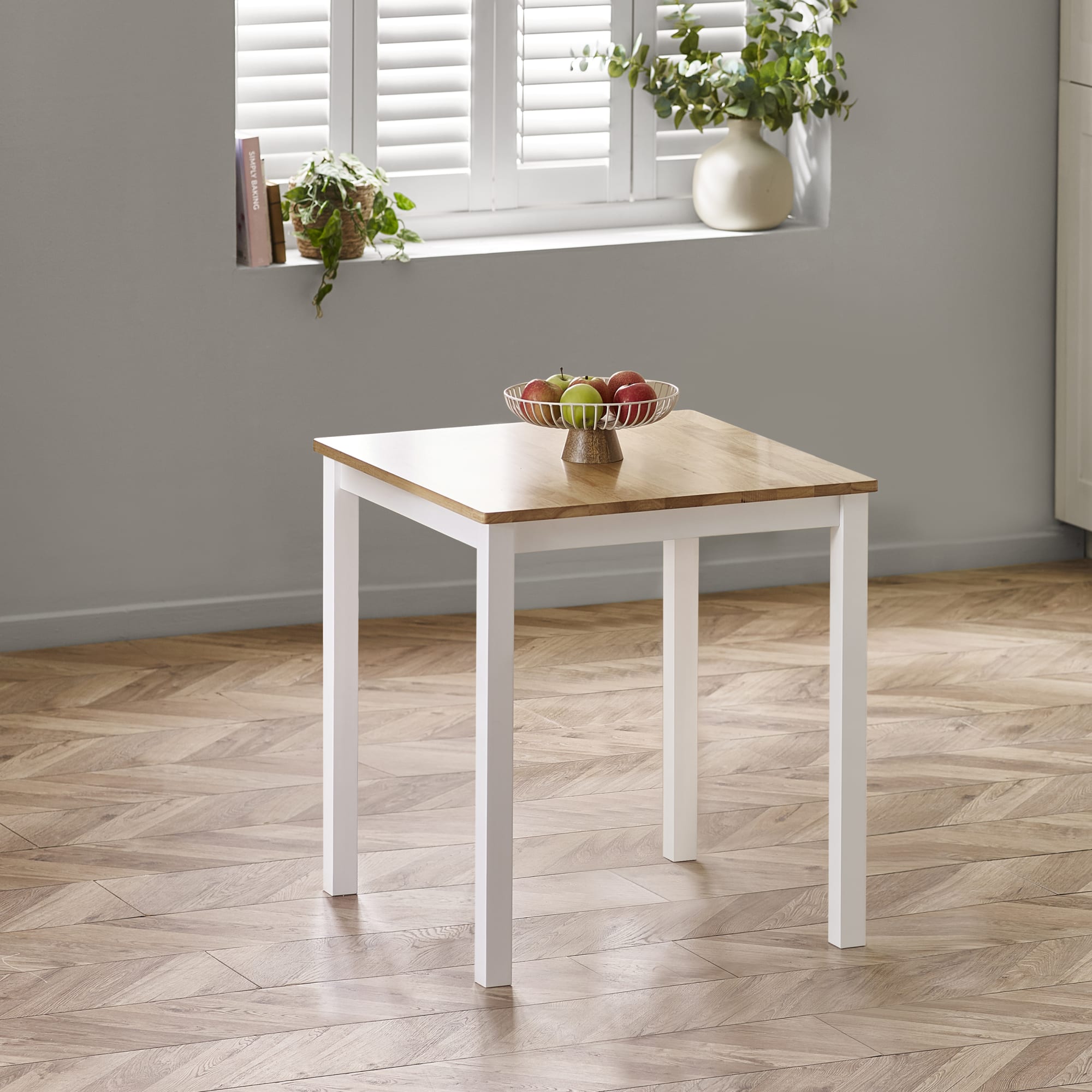 Linwood White and Oak 69cm Square Dining Table