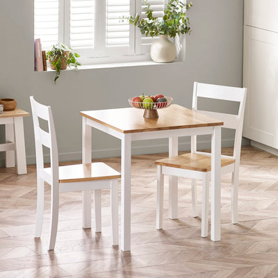 Linwood White and Oak 69cm Square Dining Table