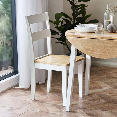 Linwood Set of 2 White and Natural Dining Chairs