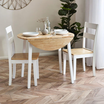 Linwood Set of 2 White and Natural Dining Chairs
