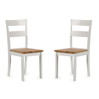 Linwood Set of 2 White and Natural Dining Chairs