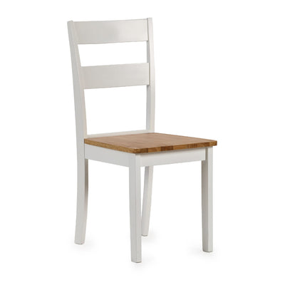 Linwood Set of 2 White and Natural Dining Chairs
