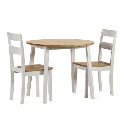 Linwood Set of 2 White and Natural Dining Chairs