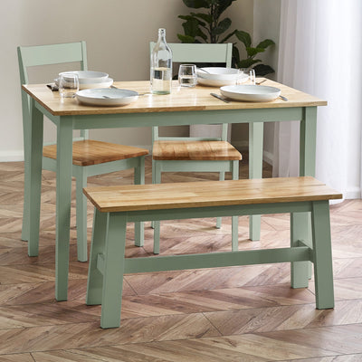 Linwood Sage Green and Natural 114cm Small Rectangular Dining Table