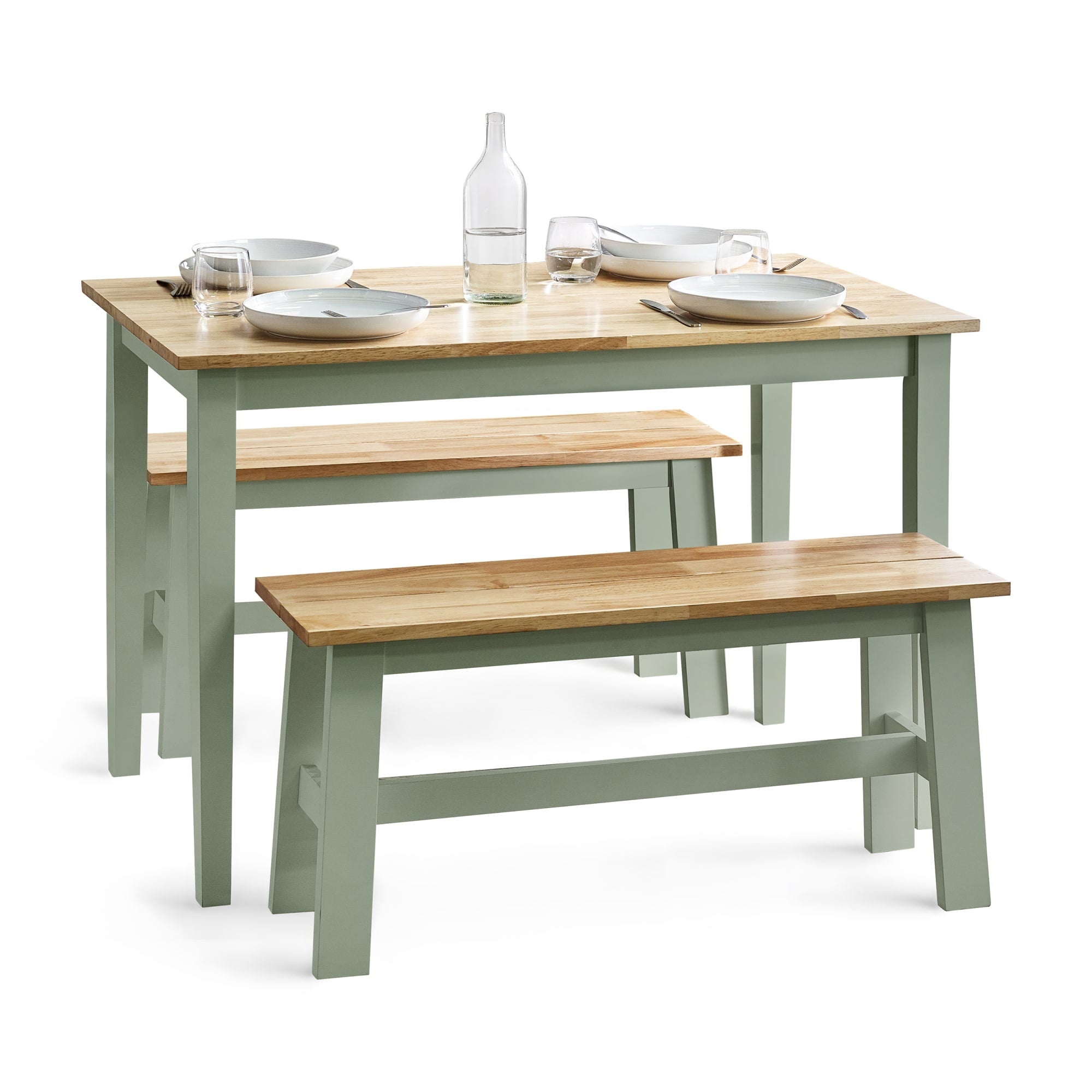 Linwood Sage Green and Natural 114cm Small Rectangular Dining Table
